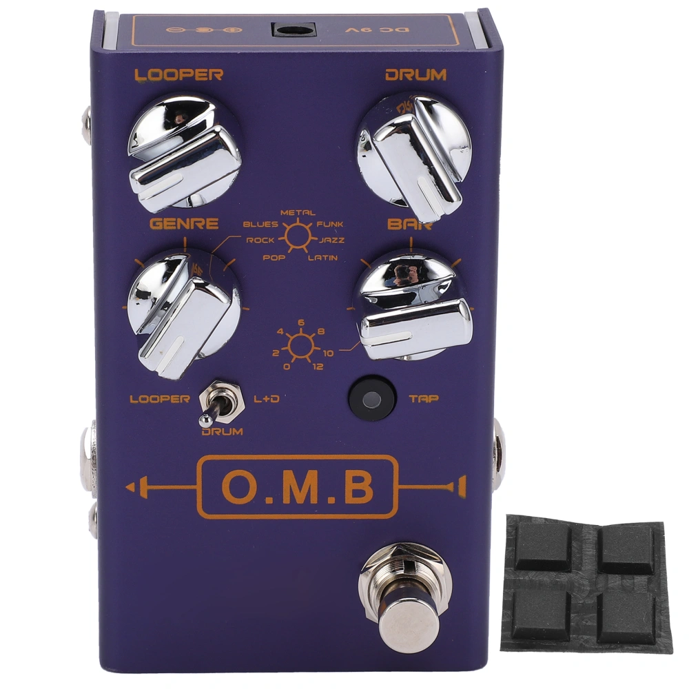 Guitar Effect Pedal O.M.B Looper Drum Machine 2 in 1 Adjustable Instrument Accessory