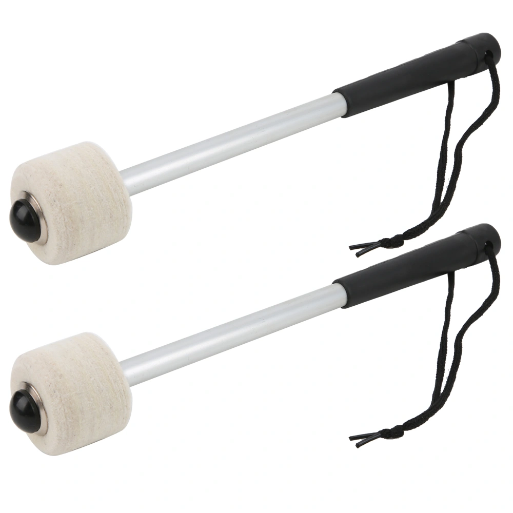 2Pcs Wool Felt Head Drumstick Strong Flexibility Portable NonSlip Instrument Accessories