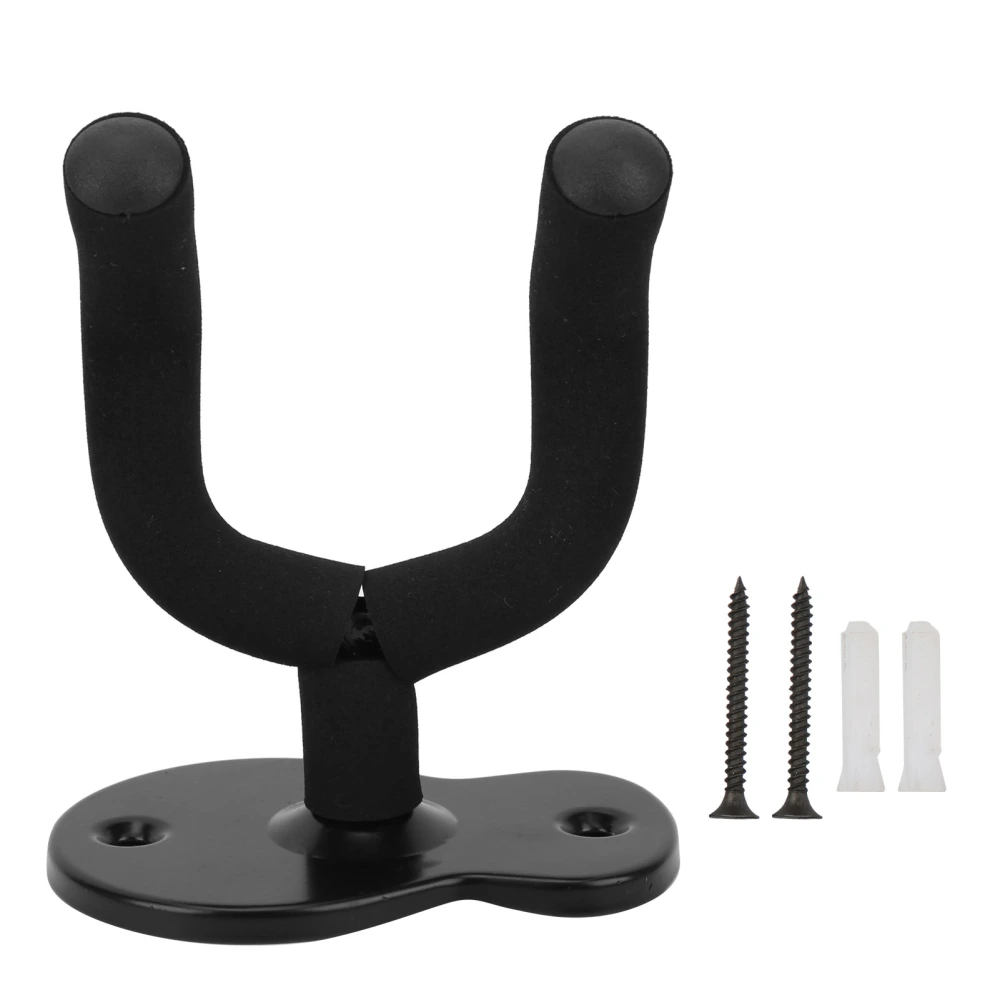Guitar Wall Mount Holder Neck Sponge Protective Support Bracket with Mounting AccessoriesBlack