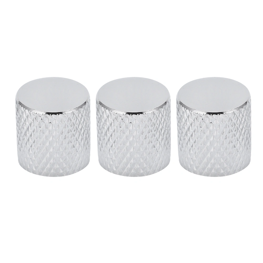 3Pcs Guitar Control Knob Volume Tone Fit Top Set Kit Instrument Accessory ReplacementSilver