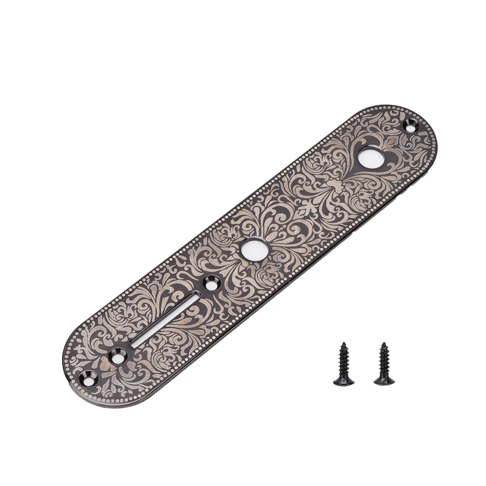 Electric Guitar Control Plate Metal Carved Accessory Replacement Part for TL TELEBlack