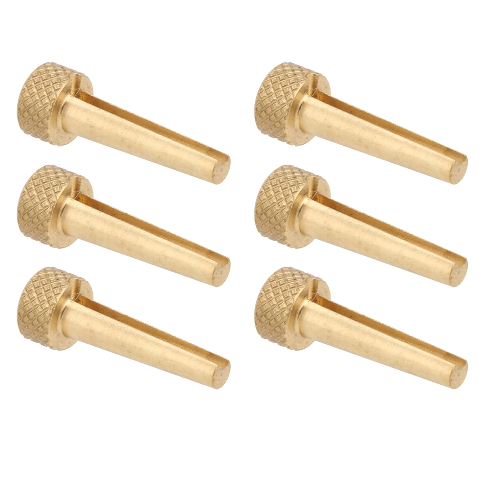 6Pcs Bridge Pins Copper Folk Acoustic Guitar Strings Pegs Nails Practice Performance Parts