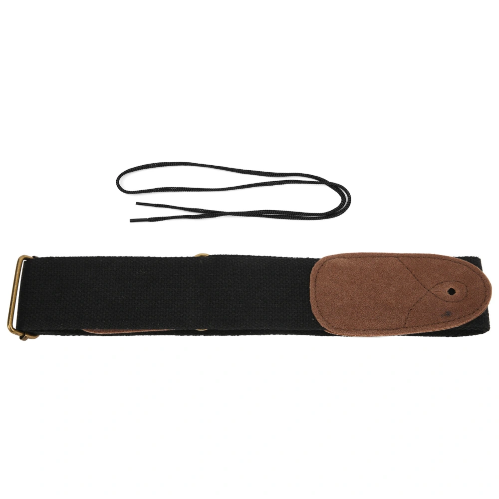 Guitar Strap Cotton Flannel Adjustable Musical Instrument Retro Style Widened Shoulder BeltBlack