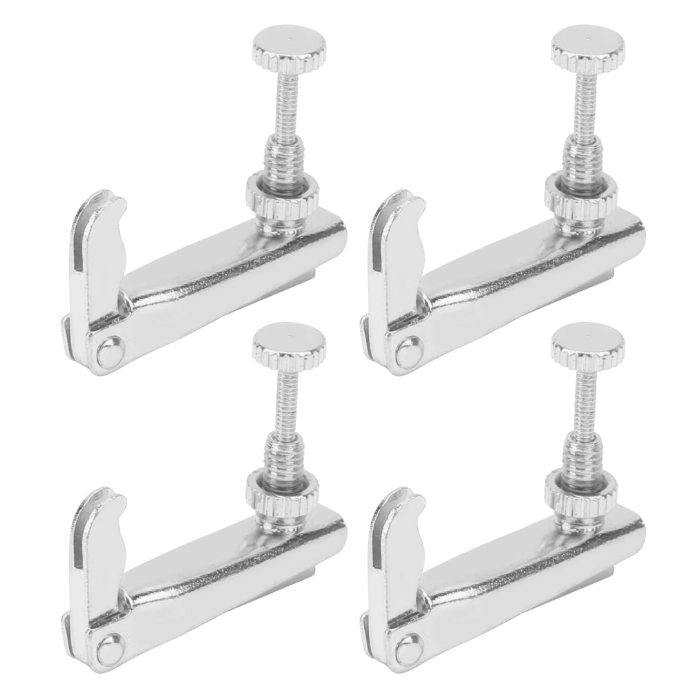 4Pcs Violin Fine Tuners 3/4‑4/4 Cello String Tool Replacement Instrument AccessoriesSilver