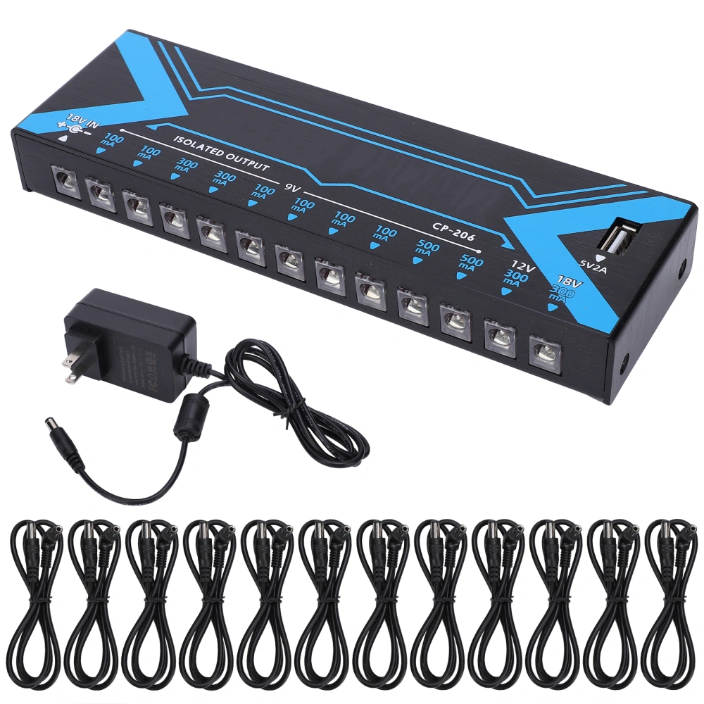 Effect Pedal 12 Outputs ShortCircuit Protection Guitar Power Supply Accessories