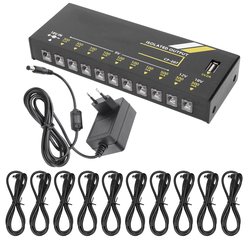Effect Pedal 10 Outputs Guitar Power Supply Metal Musical Instrument Accessories 18WEU Plug 100‑240V