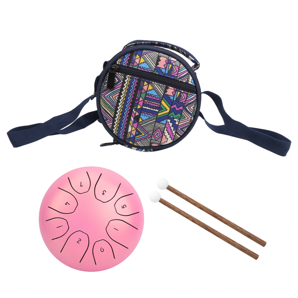 5.5 Inch Mini Ethereal Drum Ethereal Steel Tongue Handpan Bag Panda Music EquipmentPink
