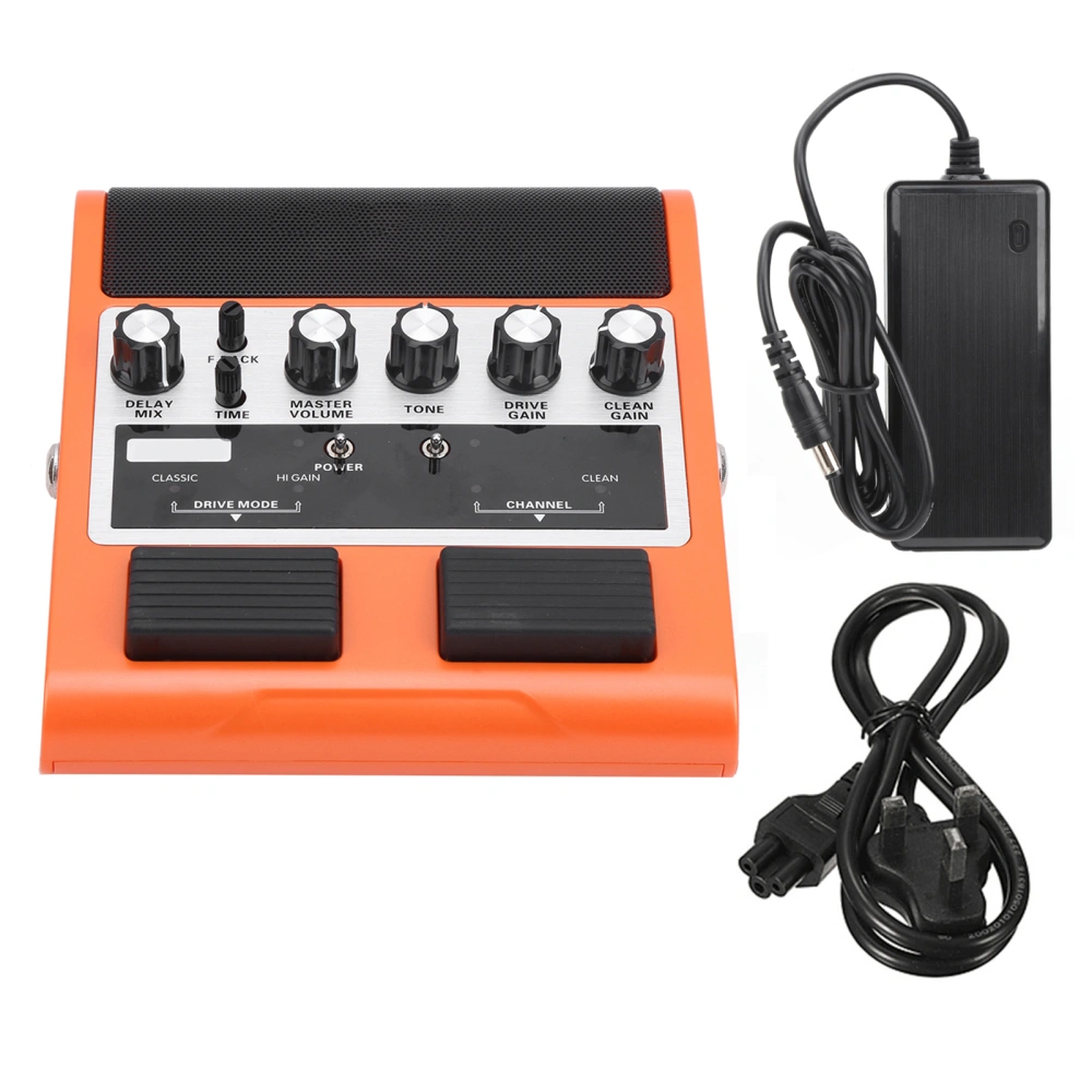 Pedal Guitar Amplifier Rechargeable for Bluetooth Musical Instrument Accessories 100‑240V 8WOrange UK Plug
