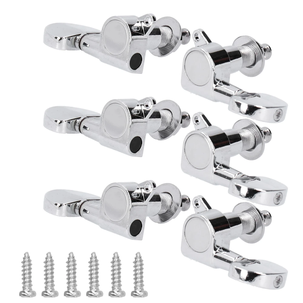 Guitar Locking Tuners Head Knobs Tuning Pegs 3 Left 3 Right Musical Instrument AccessoriesSilver