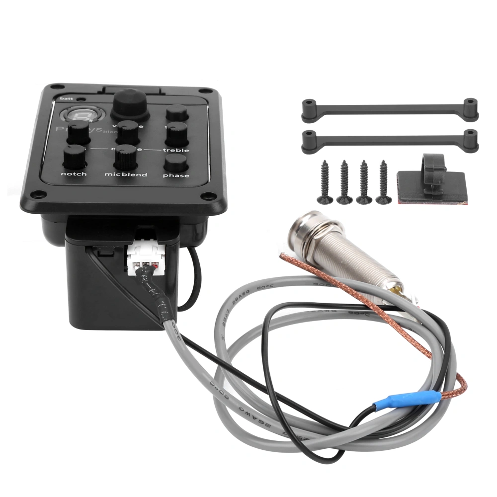 Pickup with Microphone Mixing Dual Mode Preamp Equalizer Piezoelectric Guitar Accessories