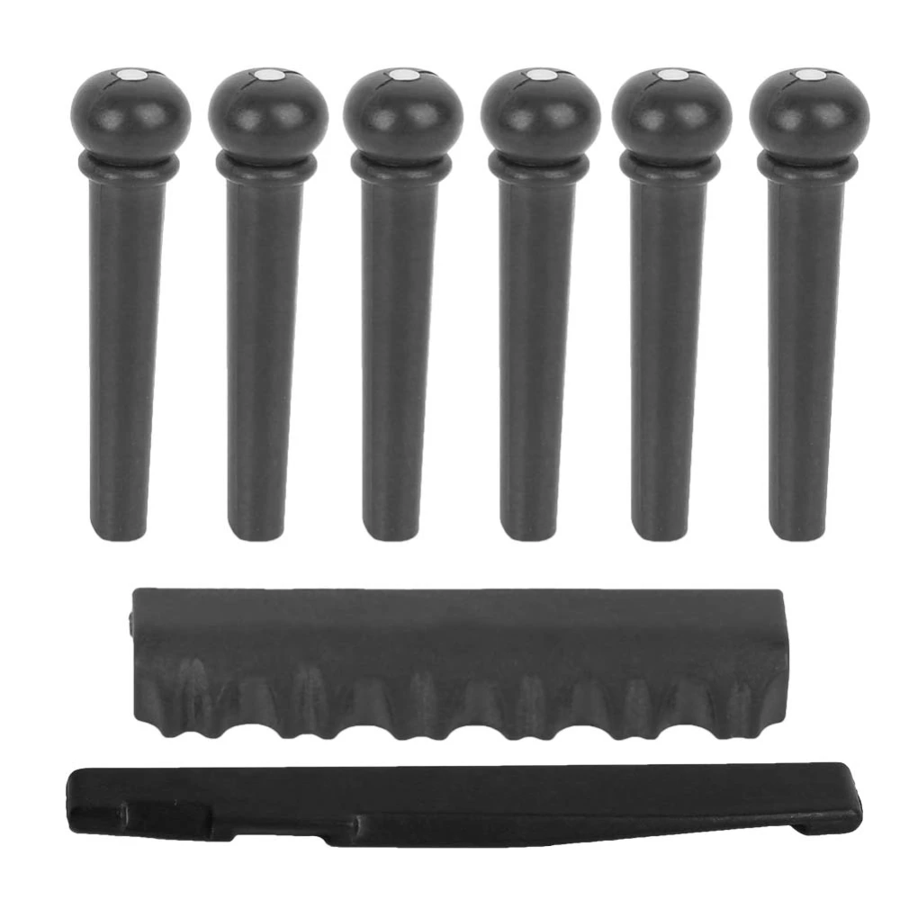 Guitar Bridge Pin Nut Saddle POM Folk Guitar Universal Parts Replacement Pack AccessoriesBlack