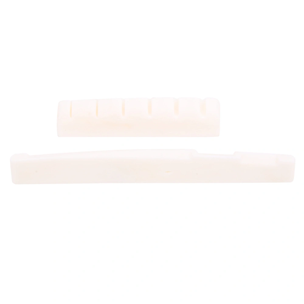 Guitar Nut Saddle Set White Pure Cow Bone Cutting for Folk Acoustic Guitar Accessories