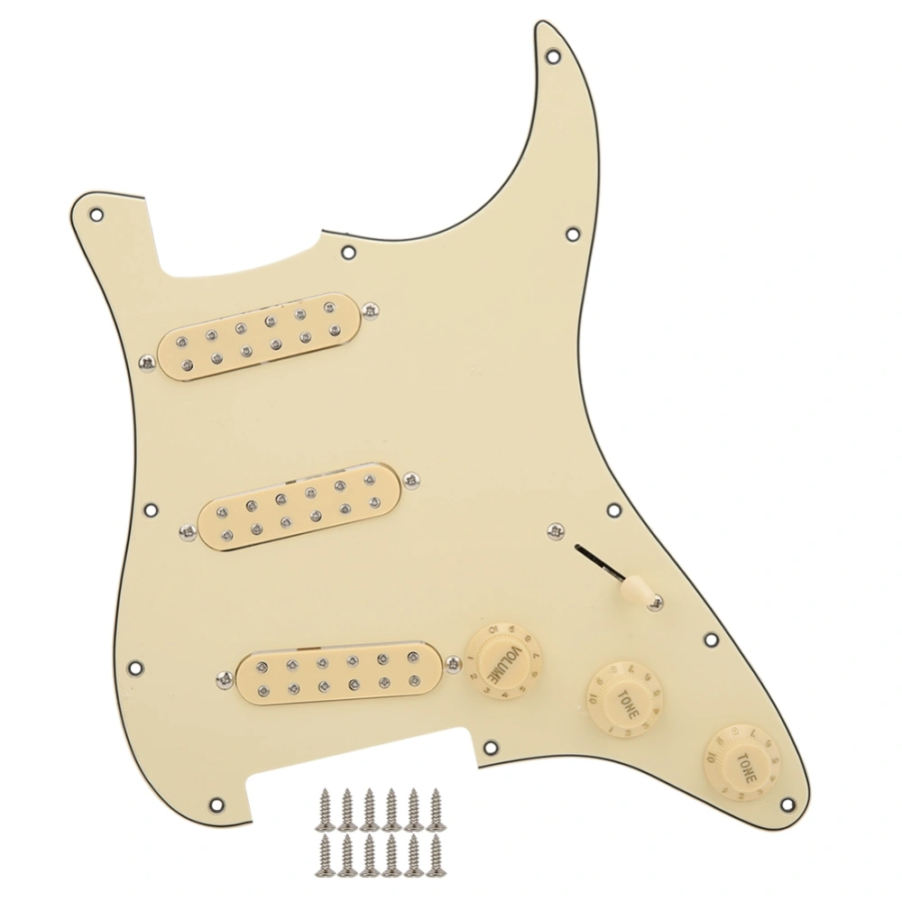 Pre Wired Pickguard Pickup Set Single Coil Beige Electric Guitar Musical Instrument Accessories