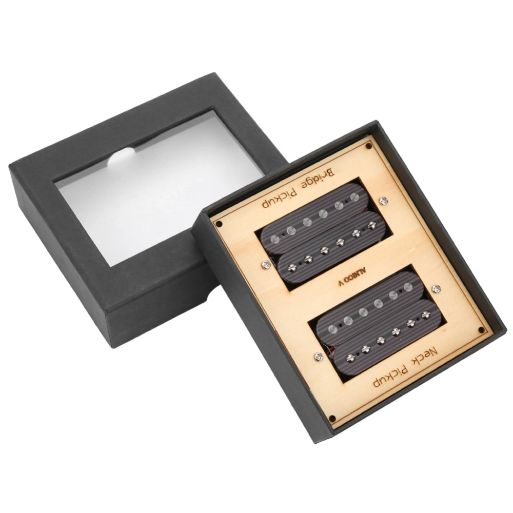 Electric Guitar Humbucker Pickup Wood Grain Cupronickel Base Double Coil Pickup