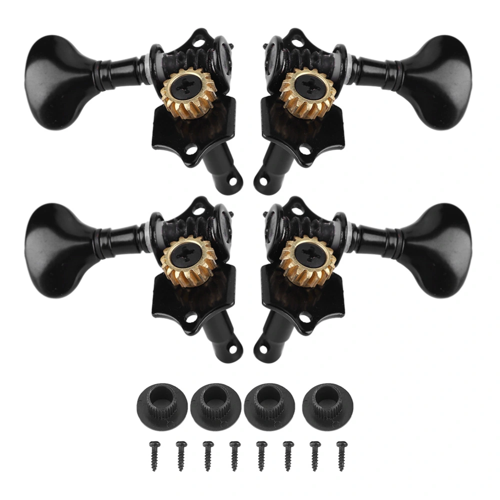 Musical Instrument Tuning Pegs Machine Heads Parts for Ukelele 4 Strings Hawaii Guitar(Black)