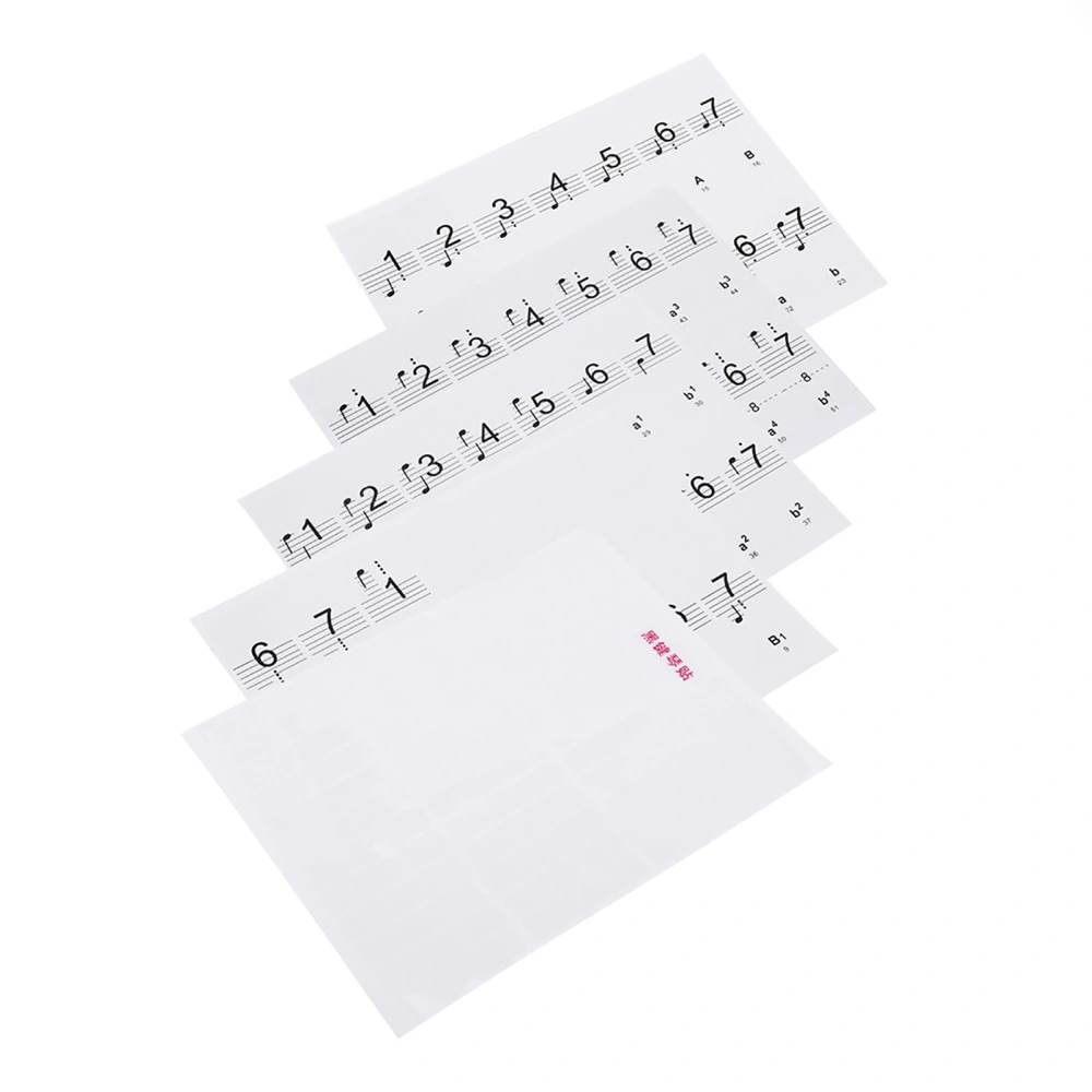 Removable 88 Keys Piano Electronic Keyboard Note White Keys Stickers Labels(Transparent)