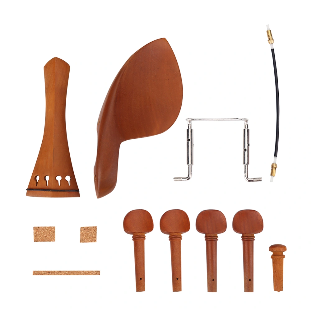 1Set Jujube Wood Violin Parts 4/4 Fittings Chinrest Pegs Tailpiece Tunners Endpin