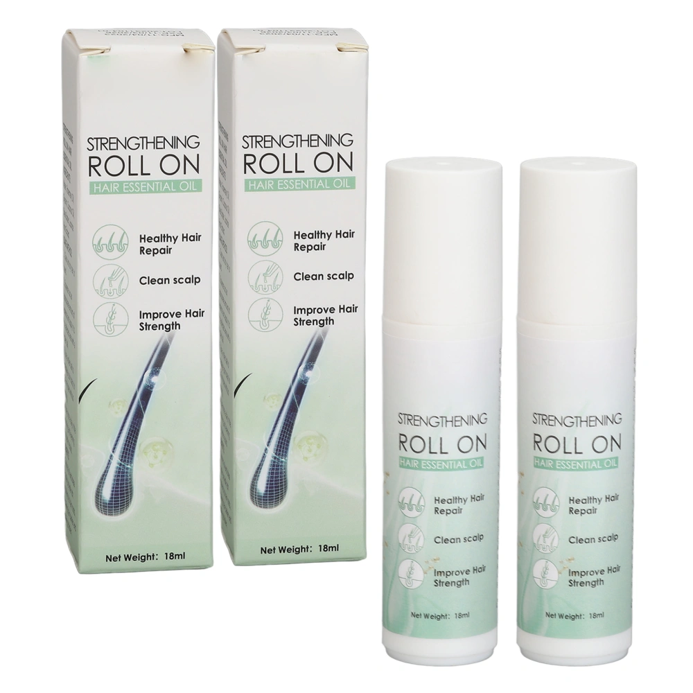 2pcs Roll On Hair Strengthening Essential Oil Beard Regrowth Nourishing Roll On Hair Scalp Oil 18ml