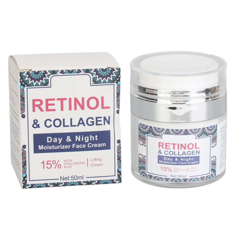 50ml Collagen Face Moisturizer with Retinoids Wrinkle Removal Moisturizing Vitamin E Anti Aging Collagen Day Night Cream