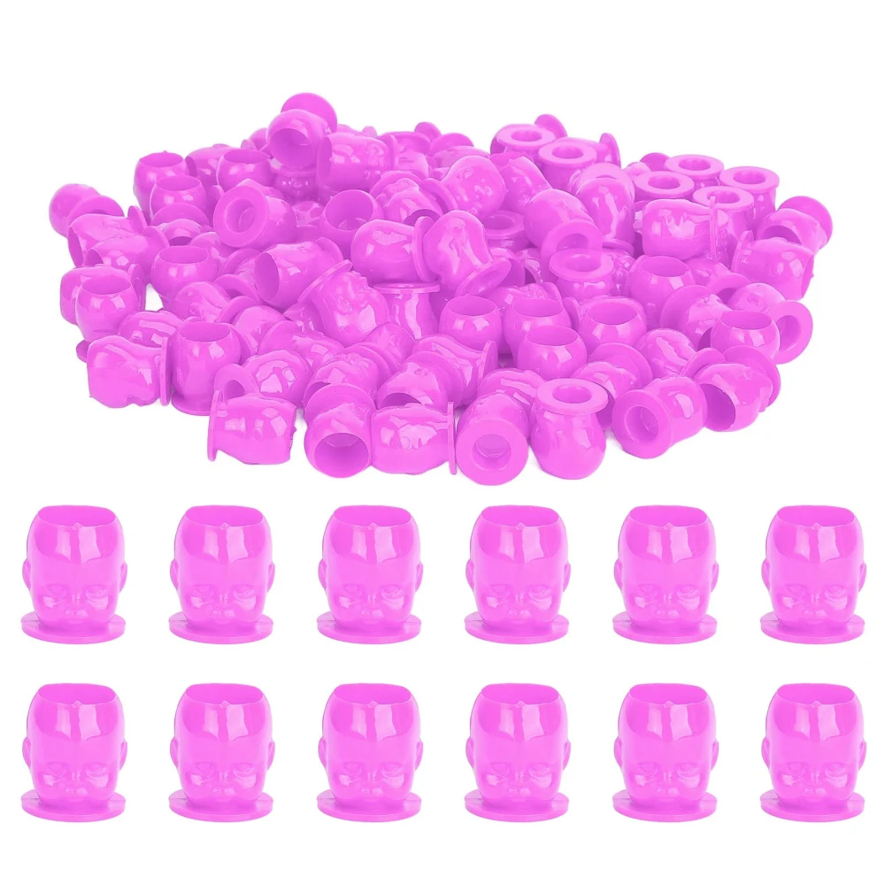 200PCS Doll Tattoo Ink Cup Accessory Thicken Microblading Pigment Ink Cups for Beauty Salon Purple