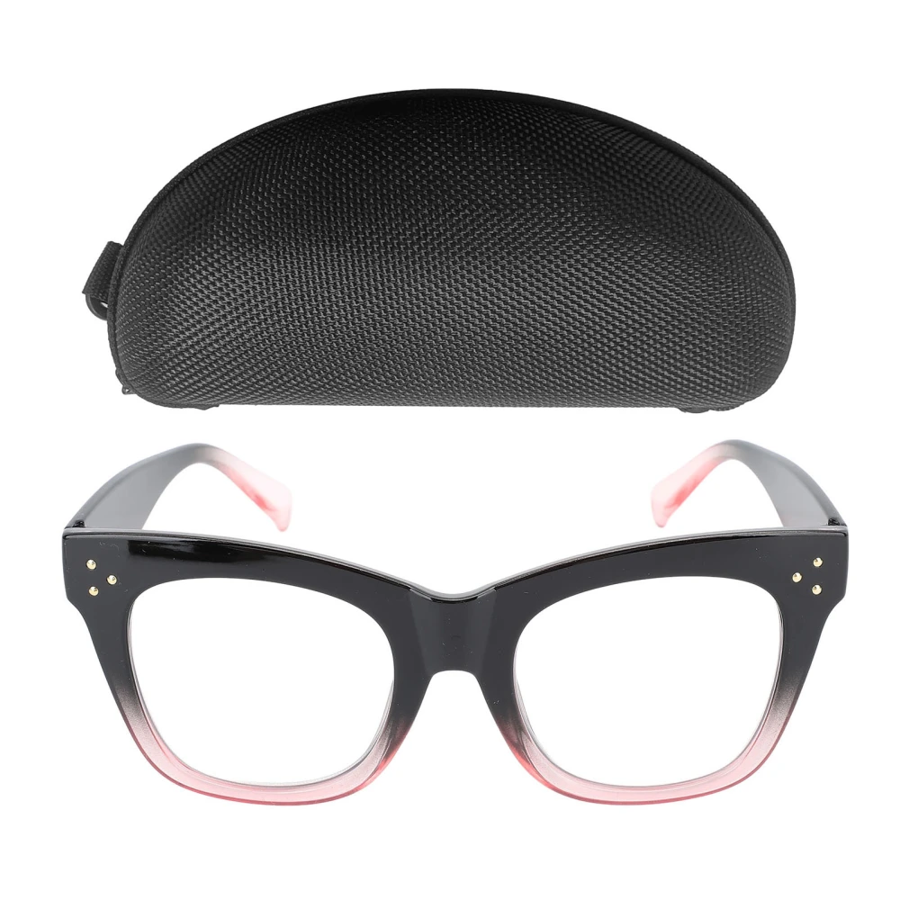 Elderly Reading Glasses Blue Lighting Block Relieve Eye Strain Resin Glasses for Close Range Object +250 Black Gradual Pink Frame
