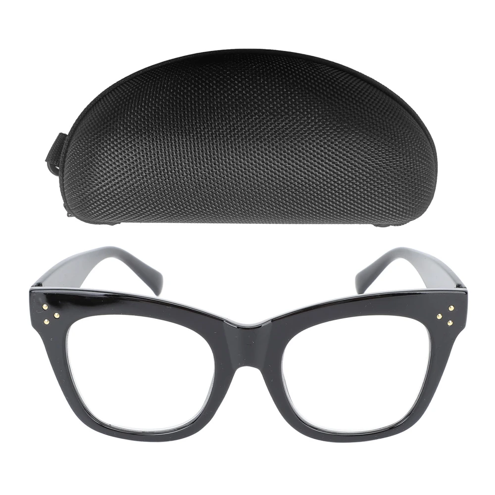 Elderly Reading Glasses Blue Lighting Block Relieve Eye Strain Resin Glasses for Close Range Object +250 Bright Black Frame