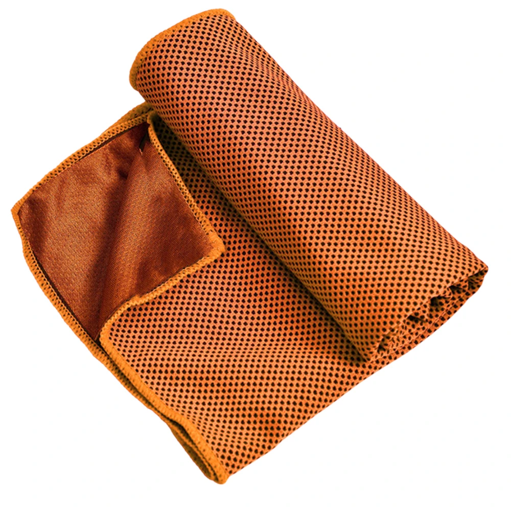Cooling Towel Foldable Portable Absorb Sweat Microfiber Chilly Ice Towel for Sports Travel Yoga Orange