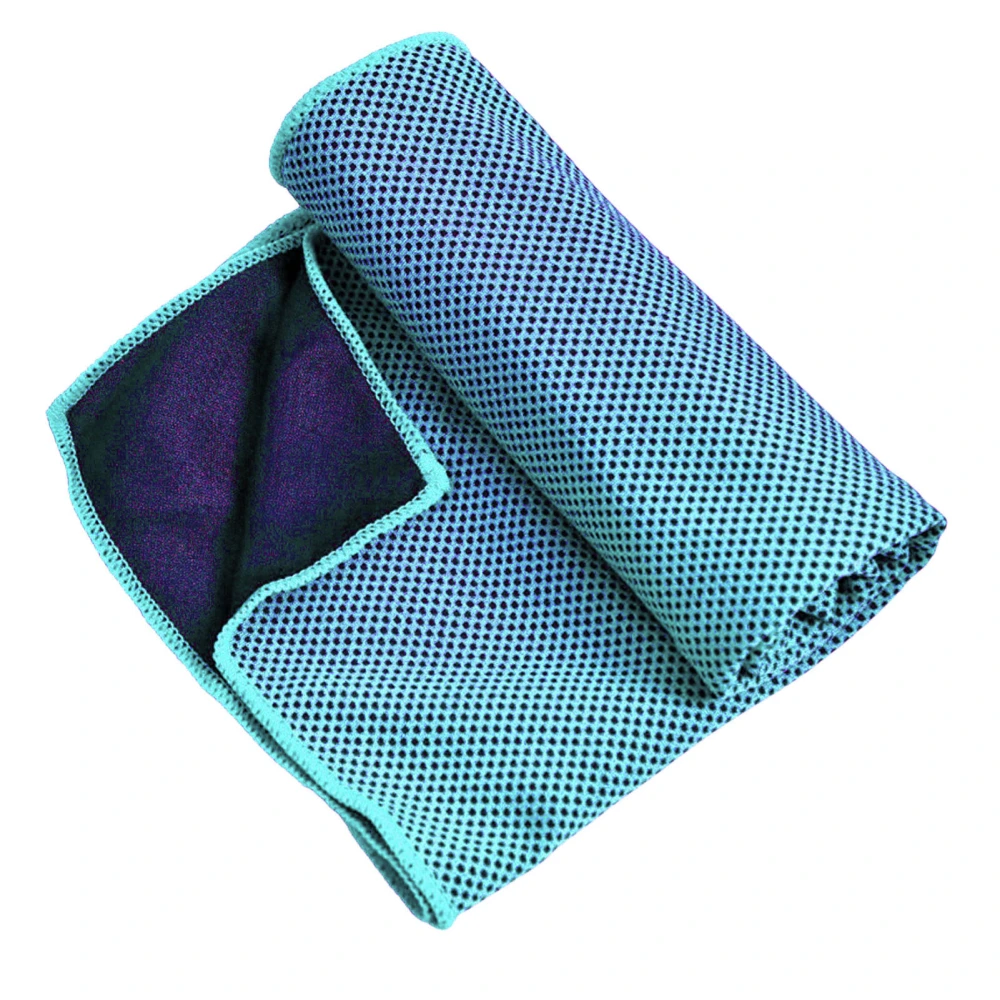 Cooling Towel Foldable Portable Absorb Sweat Microfiber Chilly Ice Towel for Sports Travel Yoga Sky Blue