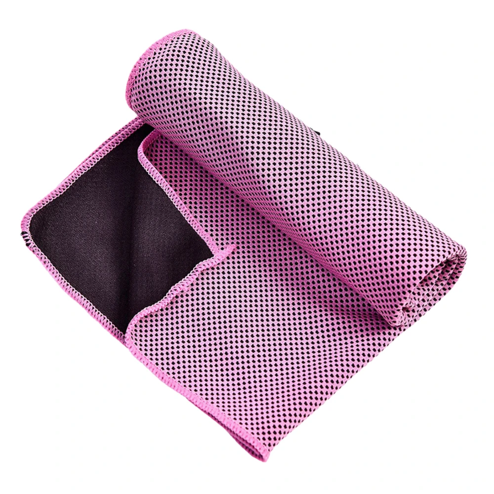 Cooling Towel Foldable Portable Absorb Sweat Microfiber Chilly Ice Towel for Sports Travel Yoga Pink