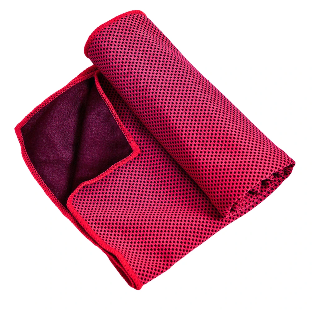 Cooling Towel Foldable Portable Absorb Sweat Microfiber Chilly Ice Towel for Sports Travel Yoga Red