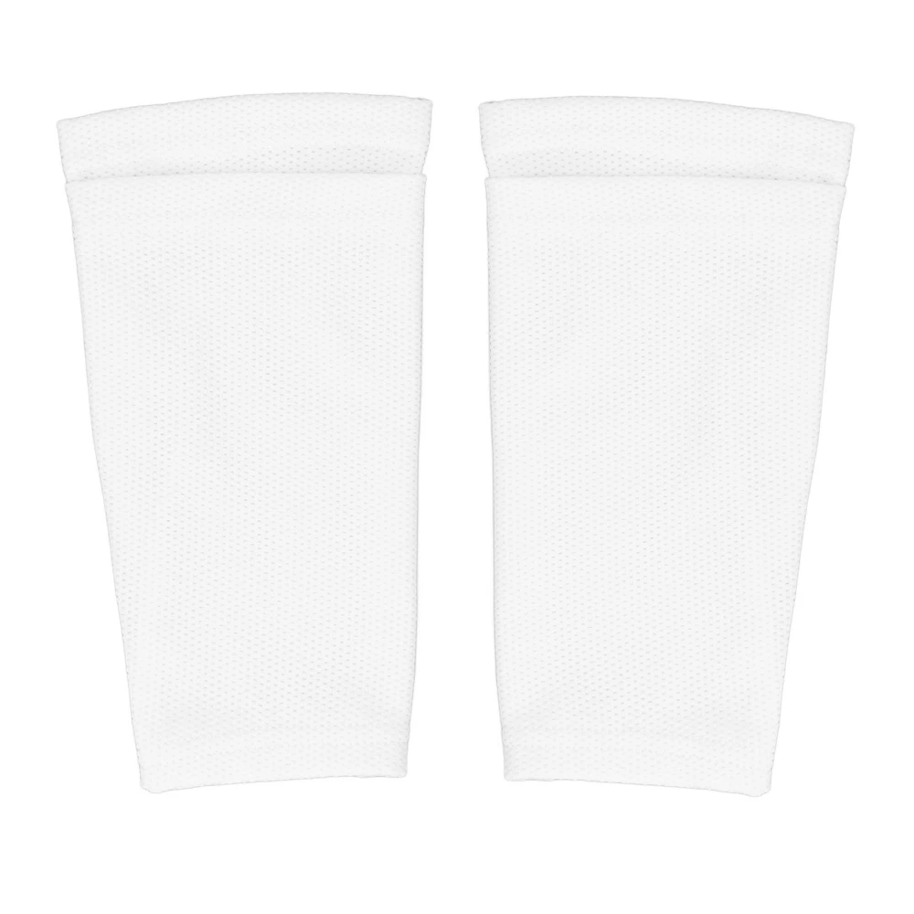 2pcs Footless Compression Socks Anti Slip Double Layer Improved Blood Flow Calf Support Brace Sleeve White L