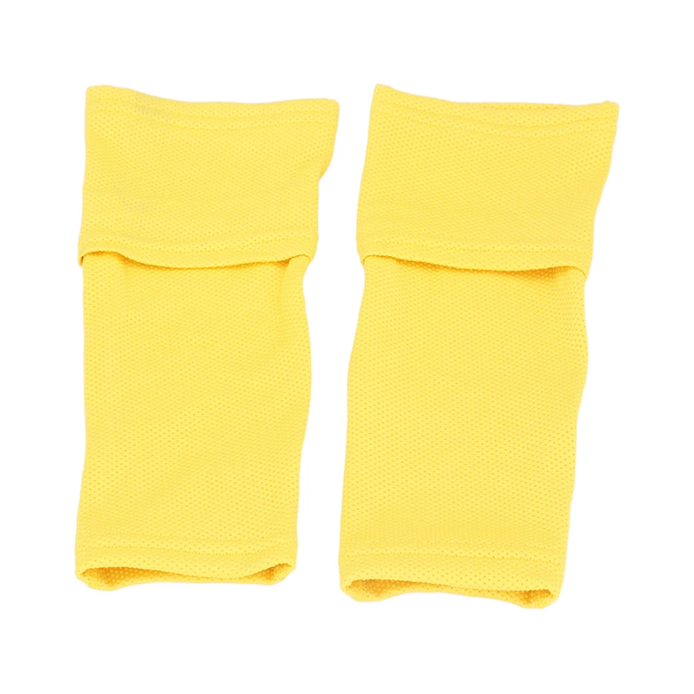 Shin Guard Sleeve Breathable Prevent Slip Stretchy Soccer Shin Pad Sleeves for Teenager Adults Yellow XL