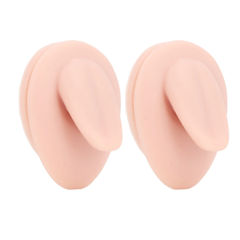 2pcs Silicone Tongue Model Lifelike Soft Human Tongue Model for Piercing Practice Display