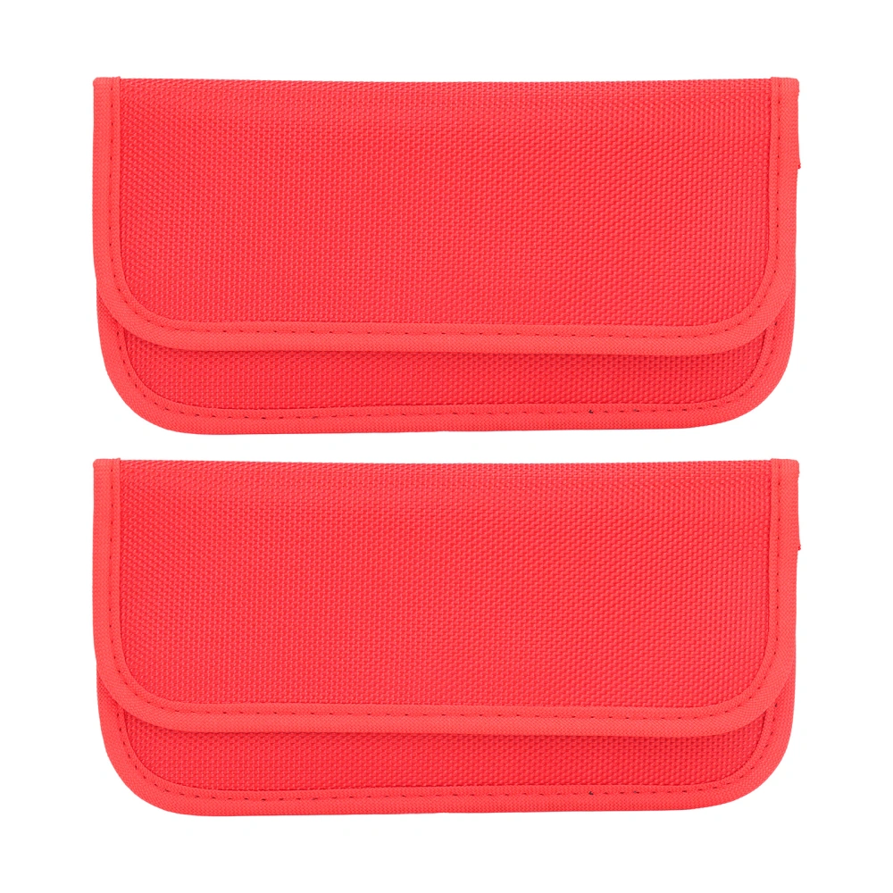 2pcs Signal Blocking Pouch Anti Theft Tracking Reduce Radiation Privacy Protection Double Layer Shielding Wallet Case Red