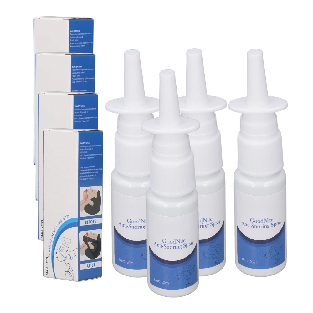 4pcs Snoring Block Nasal Spray 20ml Reduce Dry Mouth Nasal Congestion Relief Spray for Children Adults