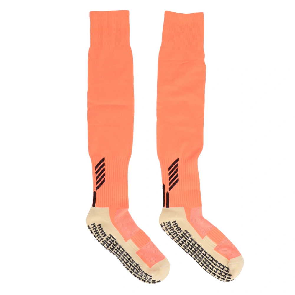 Soccer Socks Prevent Slip Sweat Absorbing Cushioning Thickened Professional Sports Grip Stockings for Football Orange