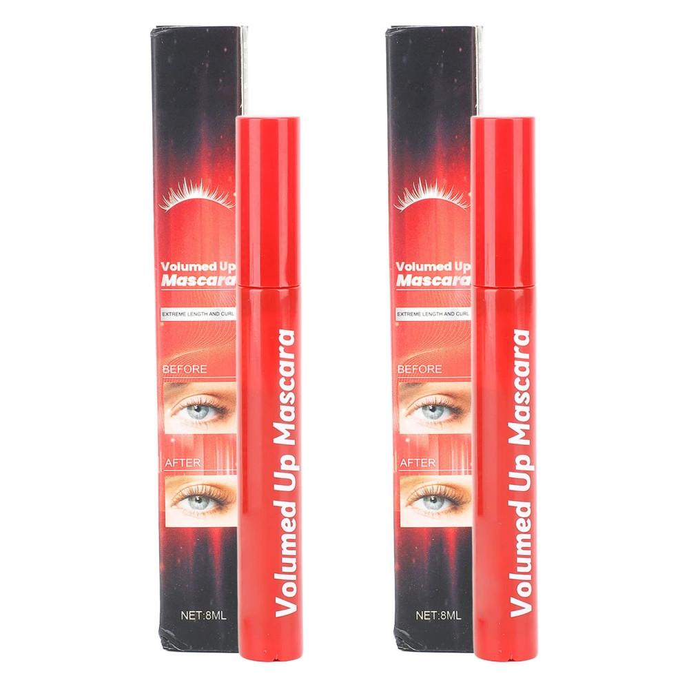 2PCS Eyelash Mascara Moisturizing Lengthening Curling Volumizing Black Long Lasting Eye Makeup Mascara 8ml