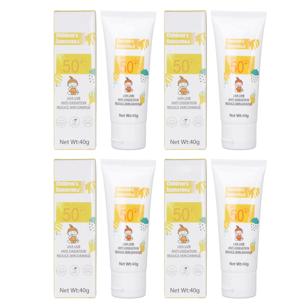 4pcs 40g Children Sunscreen SPF 50 Baby Sunscreen Lotion Moisturizing Kids Sun Cream for Sports Camping
