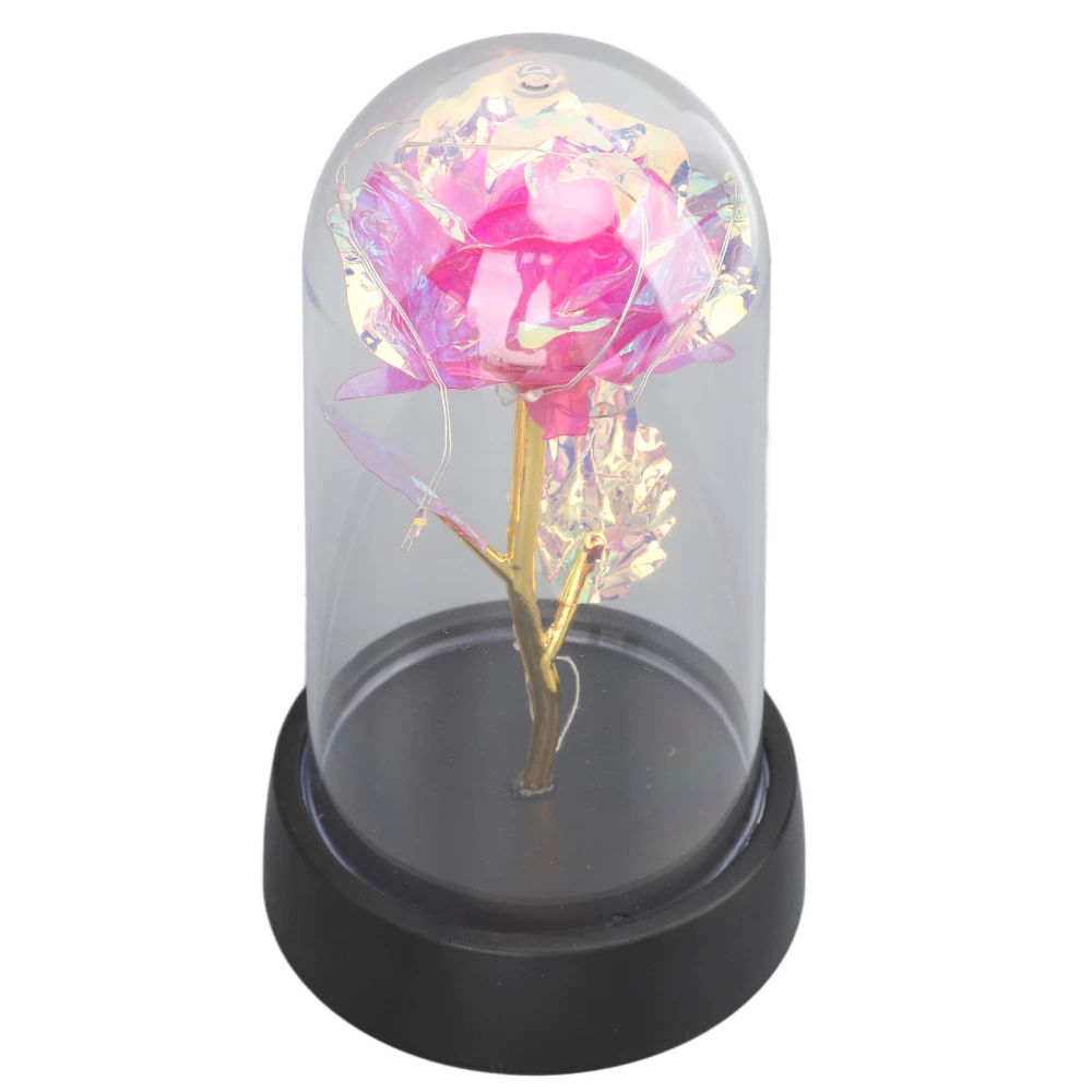 Colorful Light Up Rose in Glass Dome Birthday Gifts Ambient Lighting Light Up Artificial Flower Rose for Anniversary Christmas