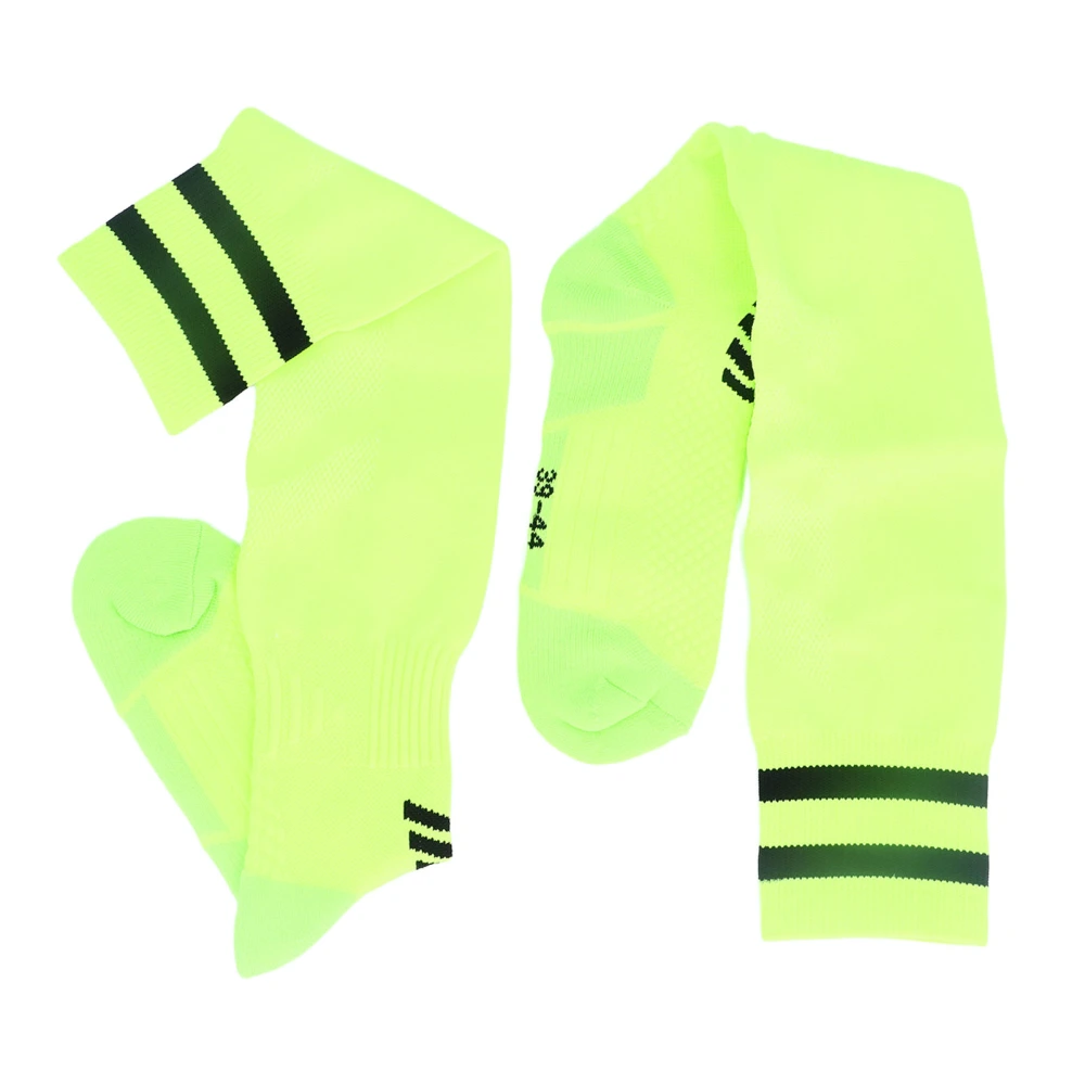 1 Pair Soccer Socks Professional Breathable Antiskid Water Absorption High Football Socks Sports Grip Socks for Men Fluorescent Green