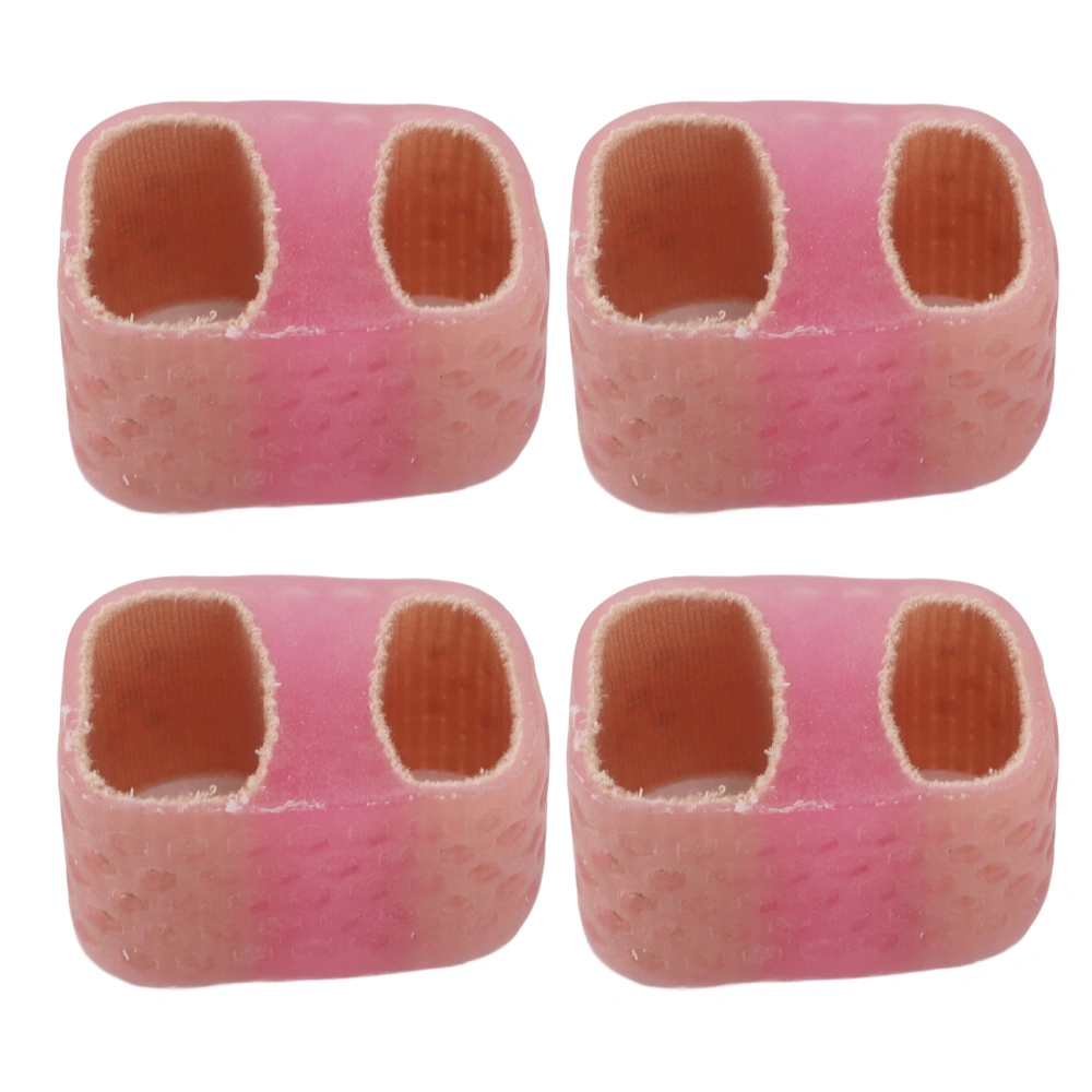 4pcs Bunion Toe Separators for Ingrown Toenails SEBS 2 Holes Reduce Friction Flexible Big Toe Straightener Corrector Pink S