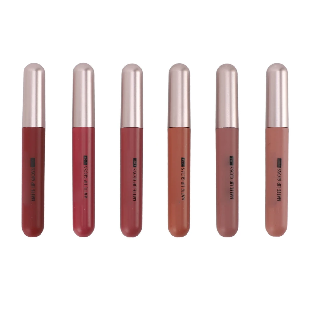 6 Colors Lip Gloss Set Matte Finish Long Lasting Blendable Non Stick Makeup Liquid Lipstick Set 2.5ml