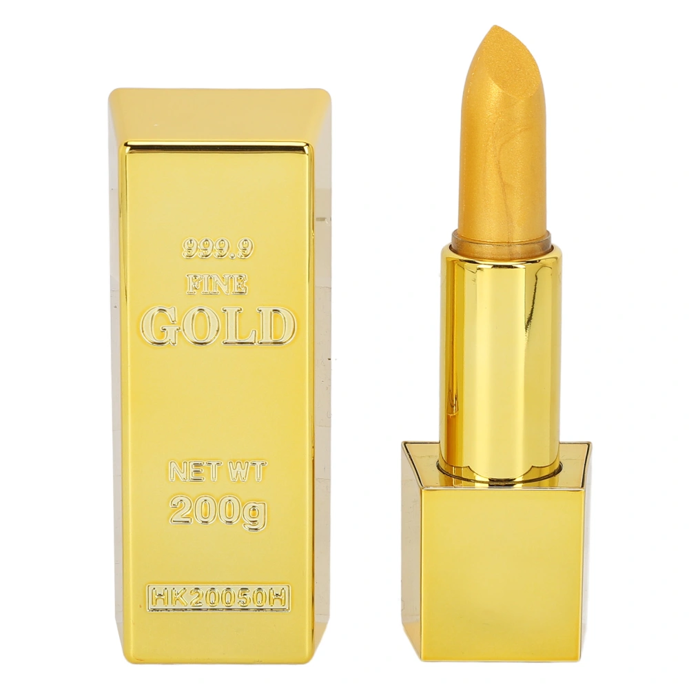 Golden Lipstick Waterproof Long Lasting High Pigments Lip Makeup Cosmetic for Women 3.5g 07