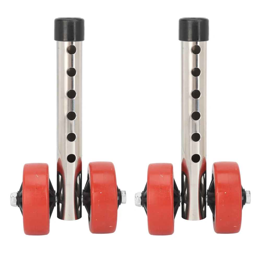 2 Pcs Walker Wheel Leg 6 Gear Height Adjustment Stainless Steel Plastic Rollator Replacement Wheels