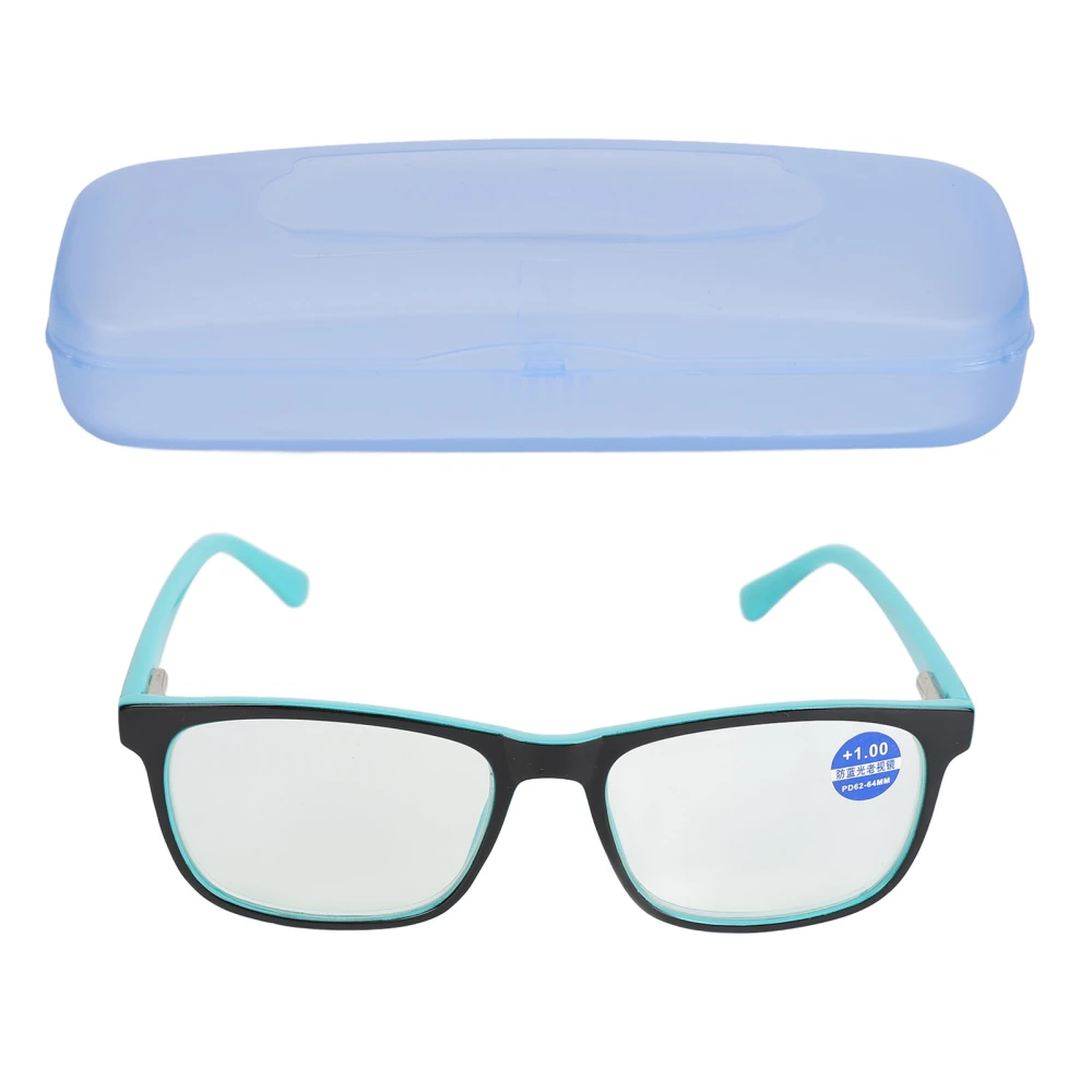 Blue Light Blocking Reading Glasses Lightweight Middle Aged Elderly Reading Glasses Multipurpose Presbyopic Glasses +100 Green Inside Black Frame