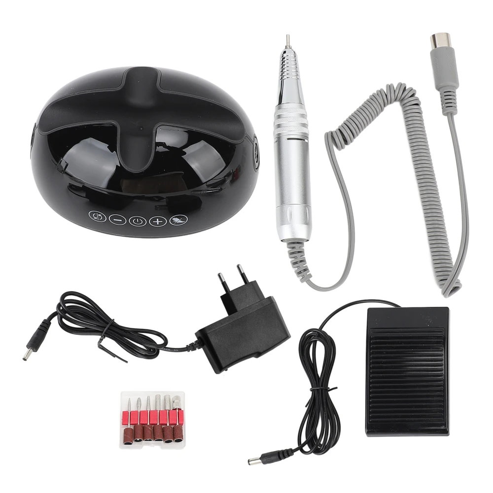 35000RPM Electric Nail Drill Machine Left Right Rotate Touch Screen Manicure Pedicure Tools Nail Grinding Machine 100‑240V EU Plug
