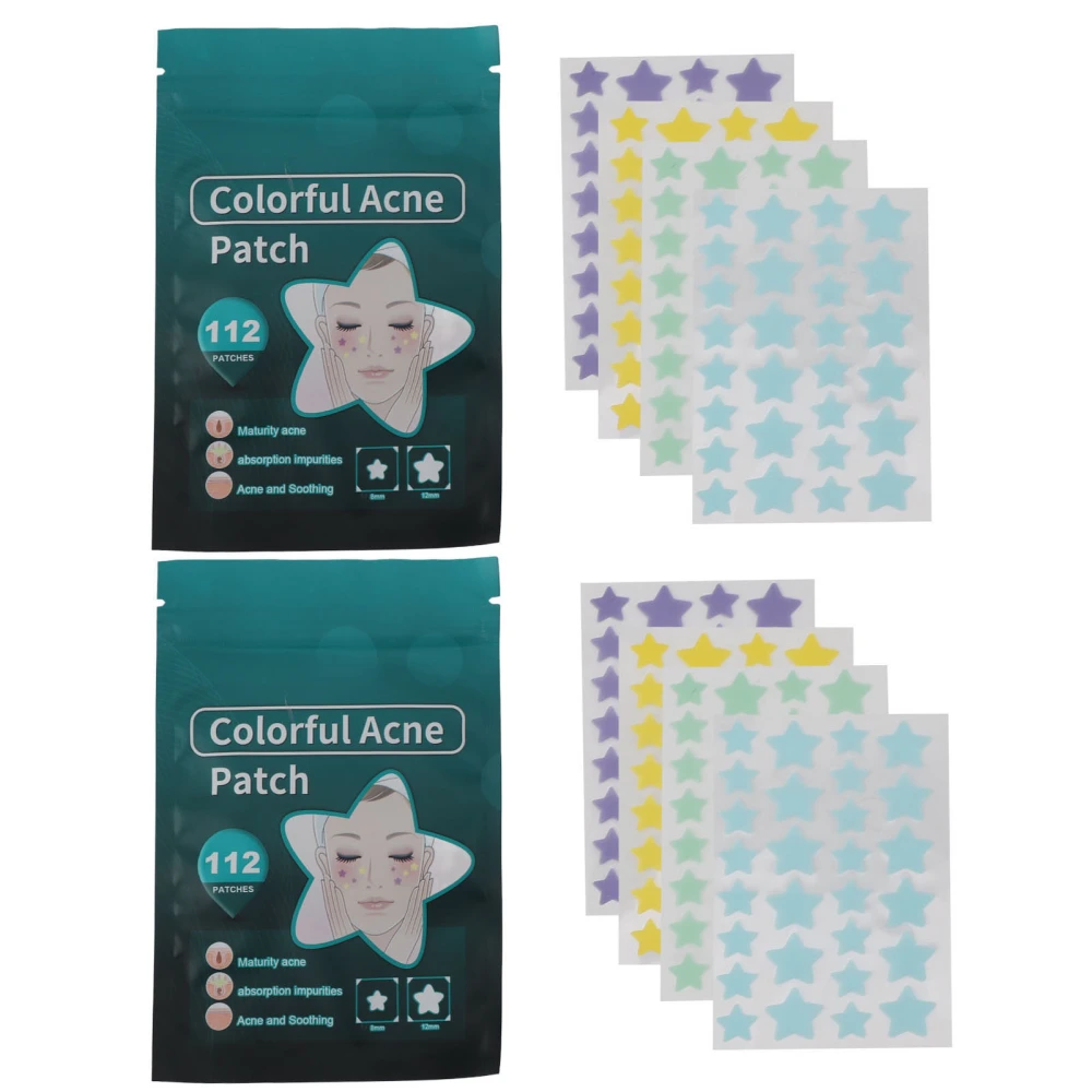 224pcs Face Zit Patch Gentle Cute Star Shaped Absorbing Pimple Cover Patch for Women