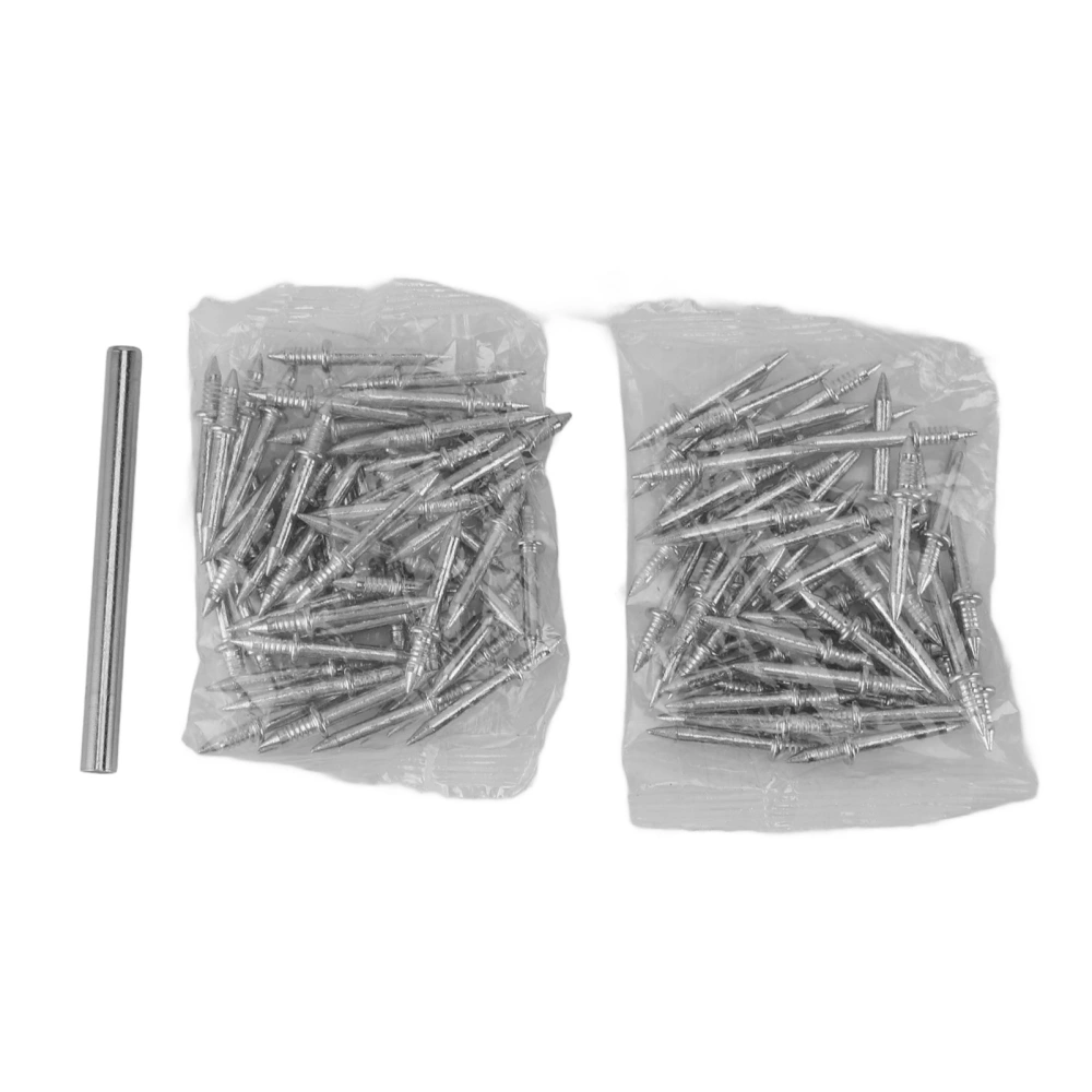 100pcs Double Head Skirting Thread Seamless Nail Secure Fixation Metal Double Ended Baseboard Nails with Sleeve Tube