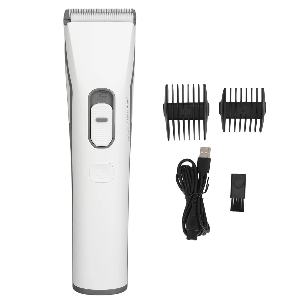 Electric Hair Trimmer for Men Rechargeable 4 Modes 7000RPM Low Noise Cordless Hair Clipper with 2 Guide Combs White