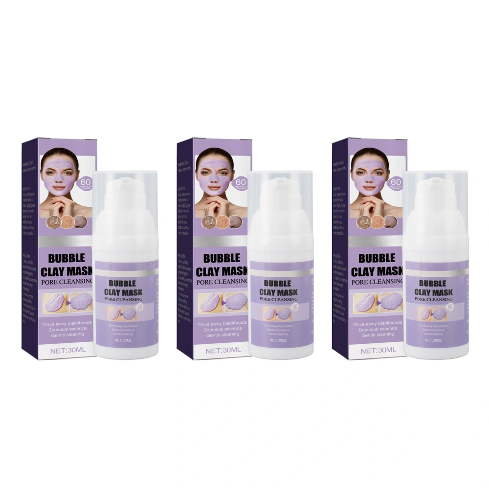 Bubble Clay Mask 30mlx3 Acne Pimple Blackhead Removing Degreasing Skin Purifying Bubble Mask